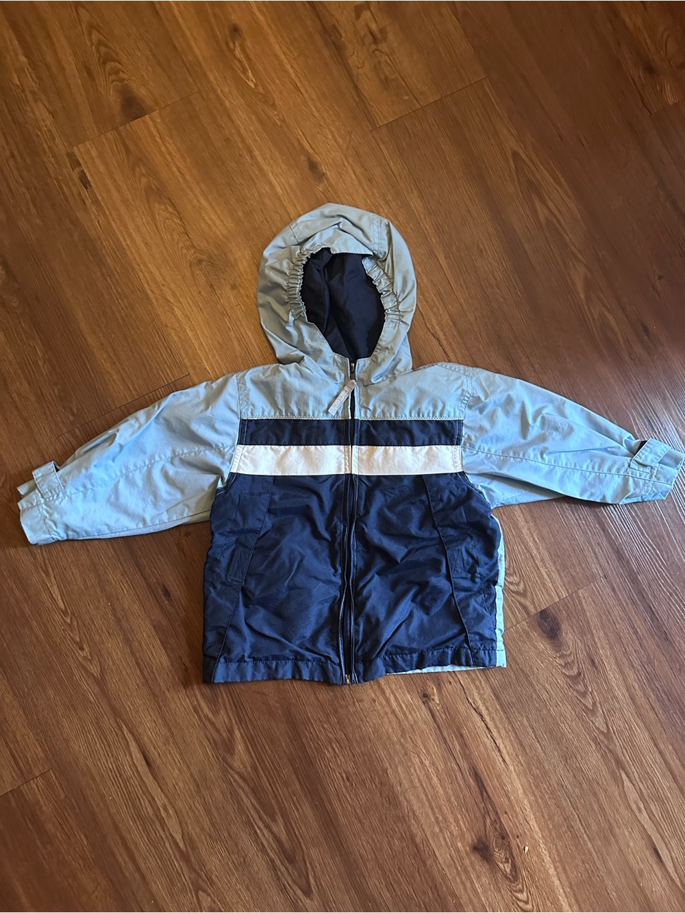 Y2K Carter's Light Blue & Navy Hooded Two-Tone Colorblock Windbreaker Jacket